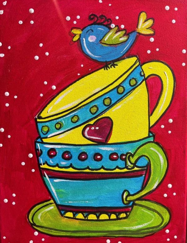 Tweets and Teacups Painting - Image 2