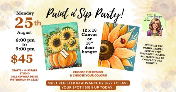 Paint n' Sip August 25th