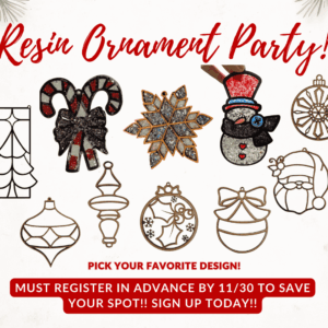 Resin Suncatcher Craft Party December 2nd